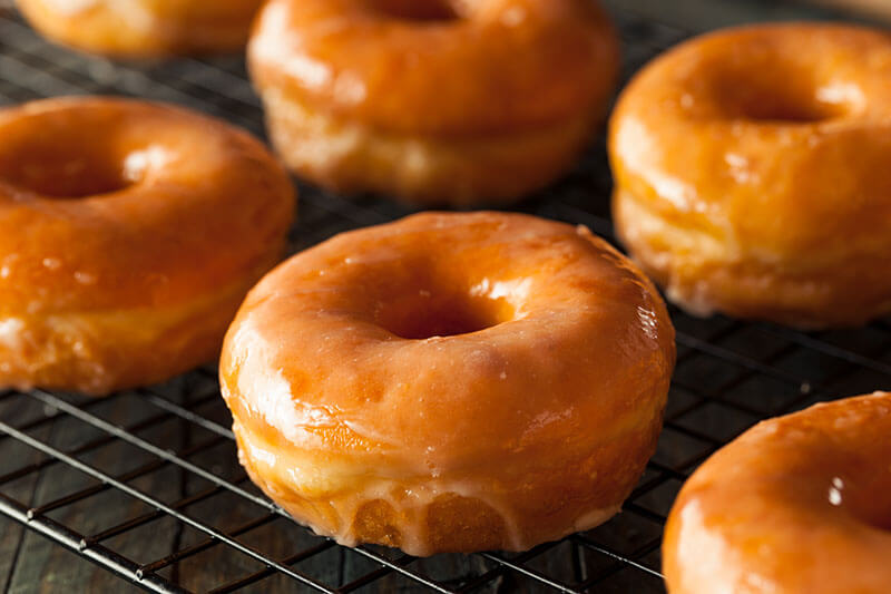 Homemade Round Glazed Donuts Ready to Eat