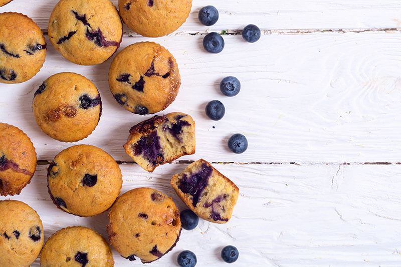 Banana muffins with blueberry