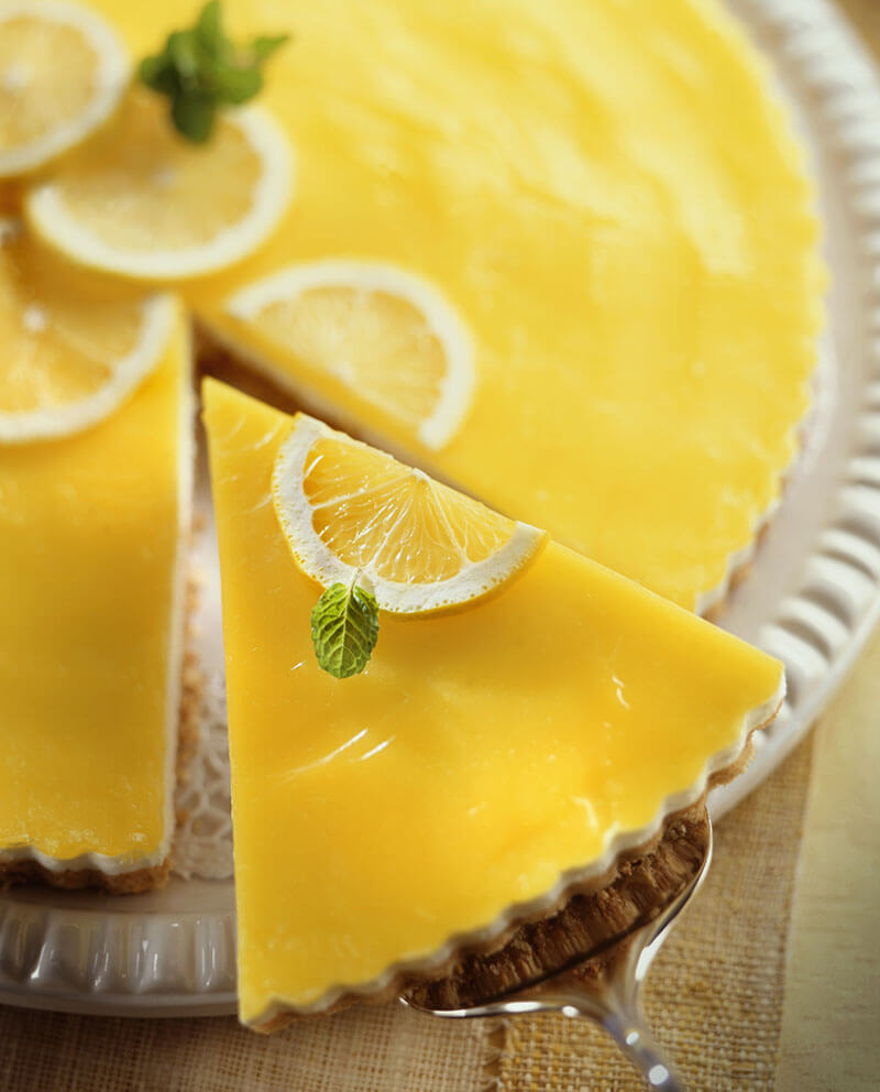 Lemon Tart with Slice Pulled